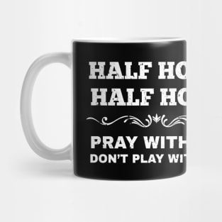 Gritty Grunge Style Half Hood Half Holy Christian Themed Design Mug